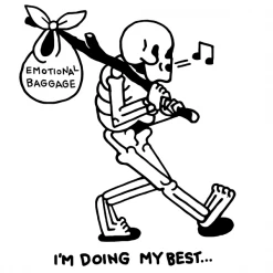 Wicked Clothes Emotional Baggage Ringer Shirt Bones