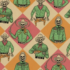 Wicked Clothes Skeleton Cowboys Button-Up Shirt